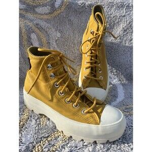 Converse Chuck Taylor All Star High Top Leather Gor-Tex Lugged Boots Gold Dart 6